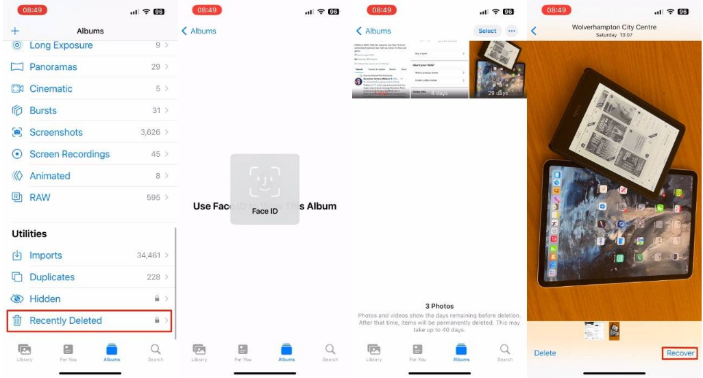 江山苹果14维修分享 iPhone14 上恢复已删除的照片 